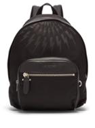Matchesfashion.com Neil Barrett - Lightning Embossed Leather Trimmed Backpack - Mens - Black Multi