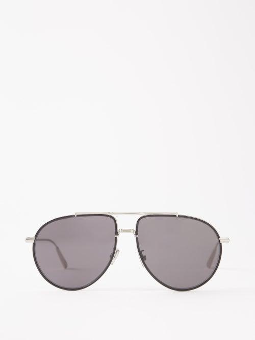 Dior - Diorblacksuit Aviator Metal Sunglasses - Mens - Black Silver