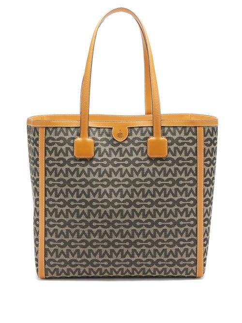 Matchesfashion.com Mark Cross - Antibes Mc-jacquard And Leather Tote Bag - Womens - Tan Multi