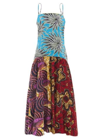 Ladies Rtw Lisa Folawiyo - Jbl Ankara-print Cotton Maxi Dress - Womens - Blue Multi