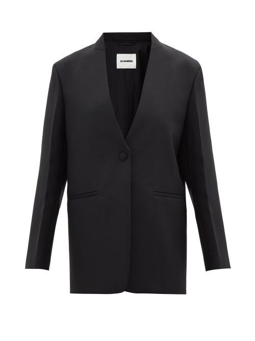 Jil Sander - Deconstructed Wool-serge Single-breasted Blazer - Womens - Black