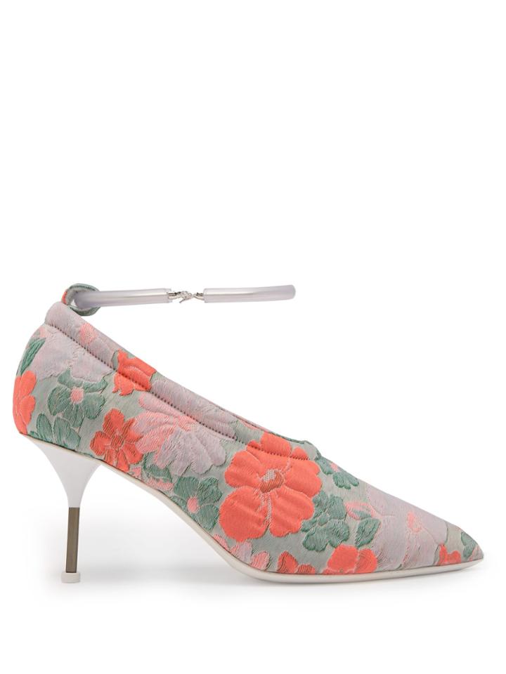 Jil Sander Floral Brocade Bracelet-strap Pumps