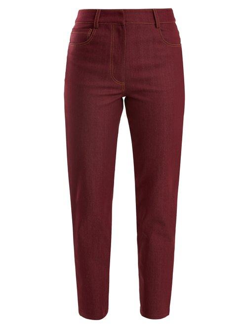 Matchesfashion.com Isa Arfen - High Rise Slim Leg Jeans - Womens - Burgundy