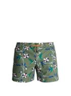 Matchesfashion.com Thorsun - Titan Fit Tropical Print Swim Shorts - Mens - Green Multi