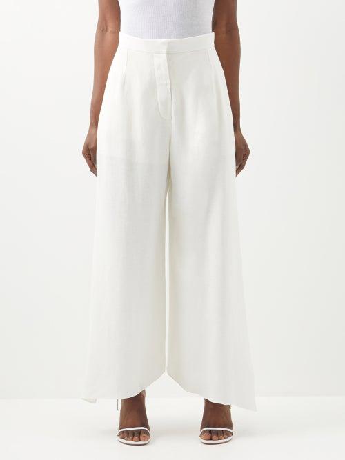 Christopher Kane - Wide-leg Gauze Trousers - Womens - Cream