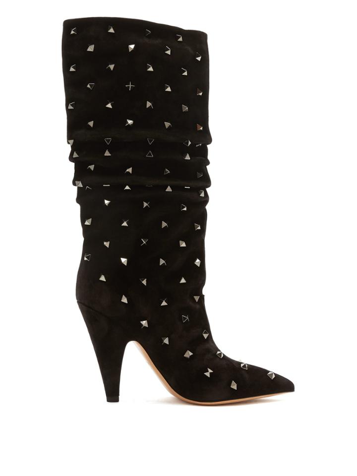 Valentino Rockstud Suede Boots