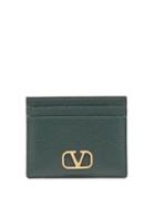 Matchesfashion.com Valentino Garavani - V-logo Grained-leather Cardholder - Womens - Green
