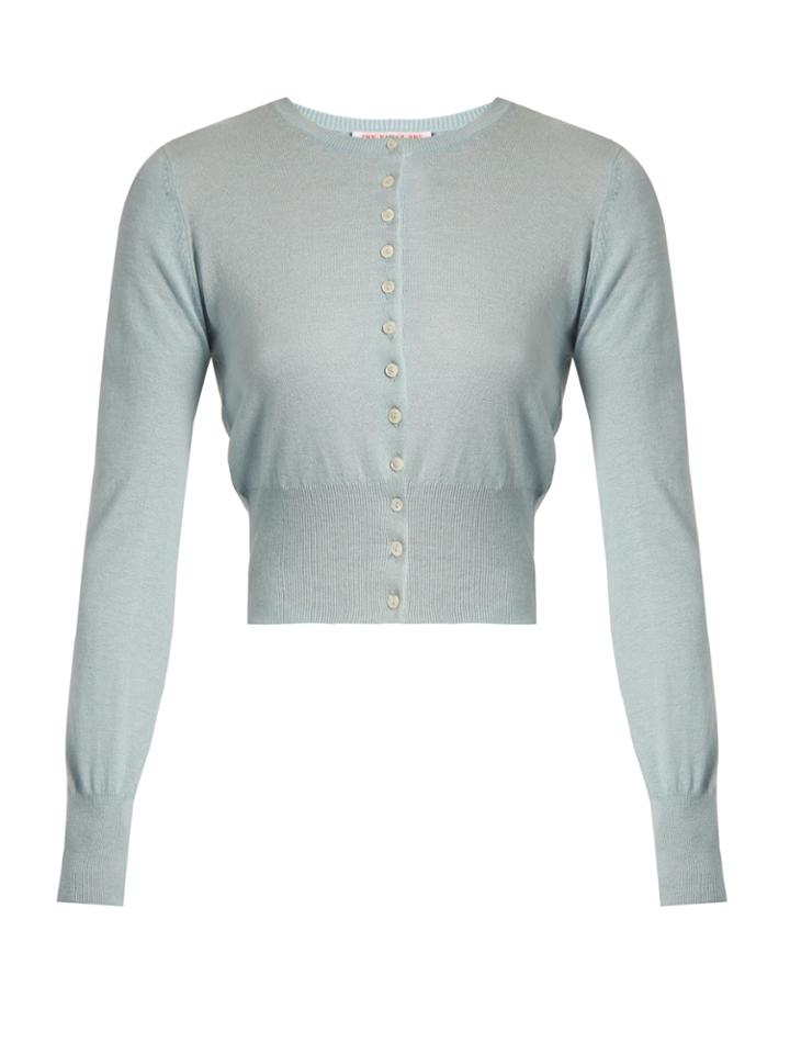 The Vampire's Wife Round-neck Silk And Cashmere-blend Cardigan