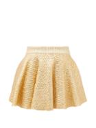 Valentino - High-rise Coated Wool-blend Mini Skirt - Womens - Gold