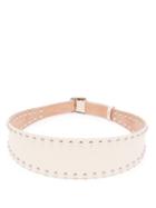 Matchesfashion.com Alexander Mcqueen - Stud Embellished Leather Belt - Womens - White