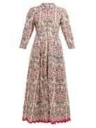 Matchesfashion.com Juliet Dunn - Floral Print Cotton Shirtdress - Womens - Dark Pink