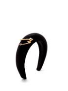 Matchesfashion.com Versace - Safety-pin Velvet Headband - Womens - Black Gold