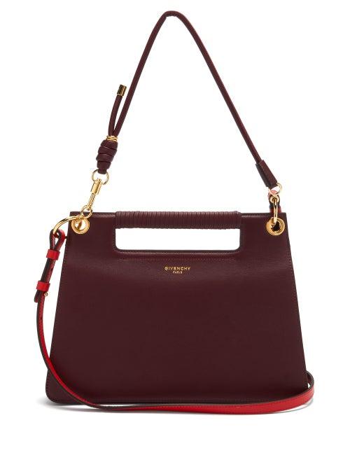Matchesfashion.com Givenchy - The Whip Medium Cut Out Leather Cross Body Bag - Womens - Burgundy