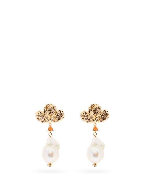 Matchesfashion.com Chlo - Baroque Pearl-drop & Crystal Earrings - Womens - Pearl