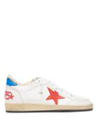 Matchesfashion.com Golden Goose - Ballstar Shearling Lined Leather Low Top Trainers - Mens - Red White