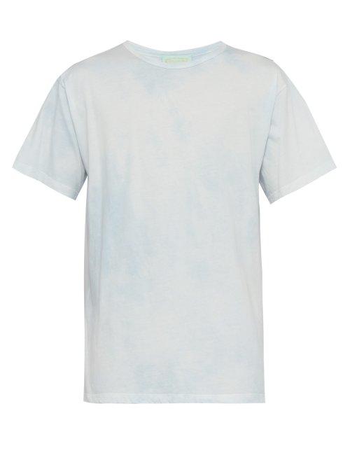 Matchesfashion.com Aries - Conceptual Hand Dyed Cotton T Shirt - Mens - Light Blue