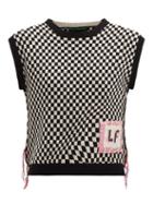 Matchesfashion.com La Fetiche - Riley Logo-patch Wool Sleeveless Sweater - Womens - Black White