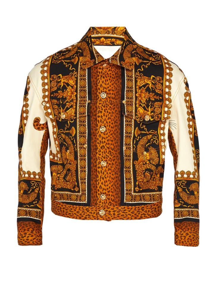 Versace Baroque-print Denim Jacket