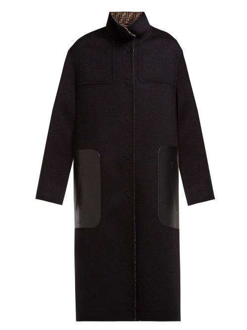 Matchesfashion.com Fendi - Reversible Single Breasted Wool Blend Coat - Womens - Black Multi
