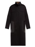 Matchesfashion.com Fendi - Reversible Single Breasted Wool Blend Coat - Womens - Black Multi