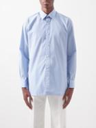 Charvet - Slim-fit Striped-poplin Shirt - Mens - Blue