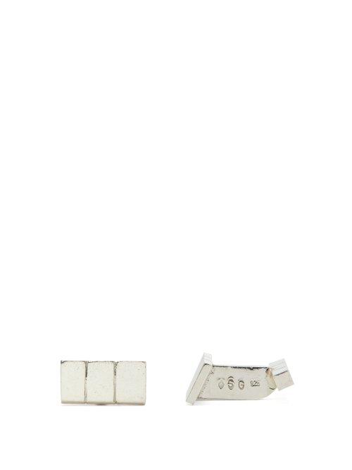 Matchesfashion.com Samuel Gassmann - Linear Engraved Sterling Silver Cufflinks - Mens - Silver