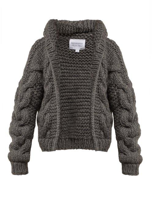 Matchesfashion.com I Love Mr Mittens - Chunky Knit Wool Cardigan - Womens - Dark Grey