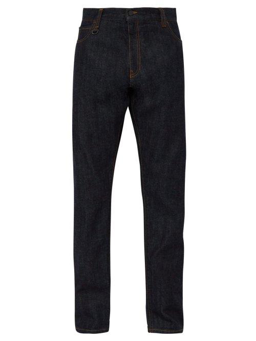Matchesfashion.com 7 Moncler Fragment - Code Embroidered Denim Jeans - Mens - Indigo