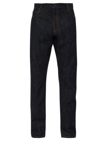 Matchesfashion.com 7 Moncler Fragment - Code Embroidered Denim Jeans - Mens - Indigo