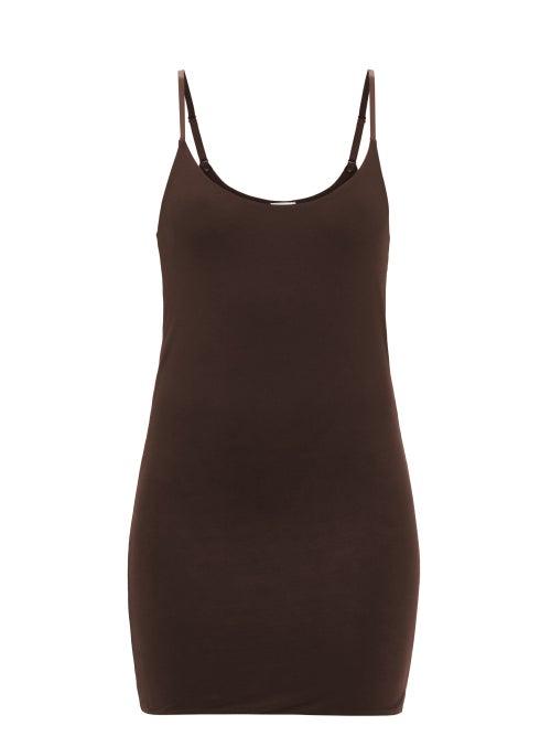 Ladies Lingerie Skin - Ceres Organic Pima Cotton-blend Slip Dress - Womens - Dark Brown