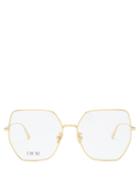 Matchesfashion.com Dior - Gemdioro Oversized Metal Glasses - Womens - Gold