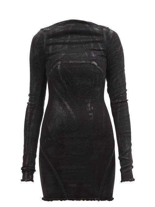 Rick Owens - Al Low-back Painted Cotton-blend Dress - Womens - Black