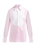 Matchesfashion.com Racil - Manny Mesh Bib Cotton Poplin Shirt - Womens - Light Pink