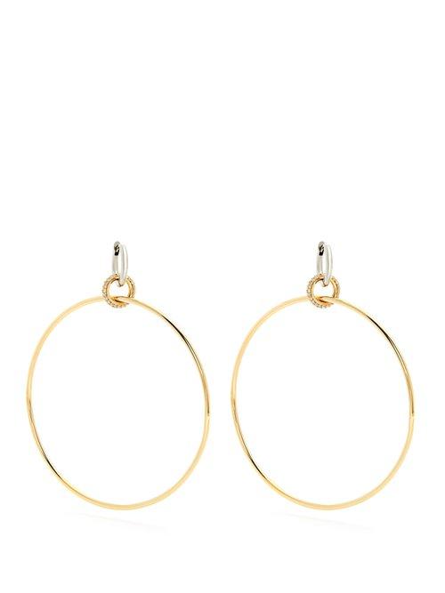 Matchesfashion.com Spinelli Kilcollin - Altaire Diamond, White & Yellow Gold Earrings - Womens - Gold