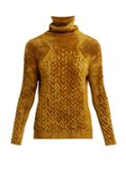 Matchesfashion.com Haider Ackermann - Aralia Chenille Roll Neck Sweater - Womens - Light Brown