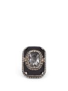 Matchesfashion.com Alexander Mcqueen - Crystal Embellished Ring - Womens - Black