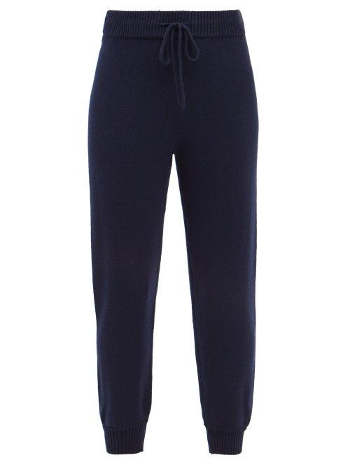 Joostricot - Drawstring-waist Wool-blend Track Pants - Womens - Navy