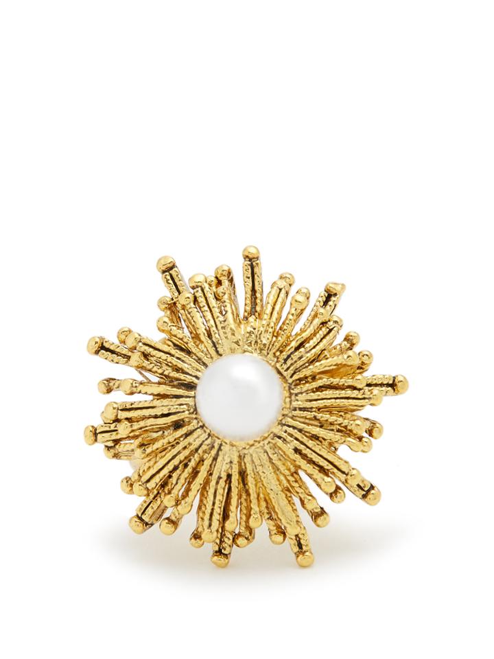 Oscar De La Renta Faux-pearl Embellished Sun-star Ring