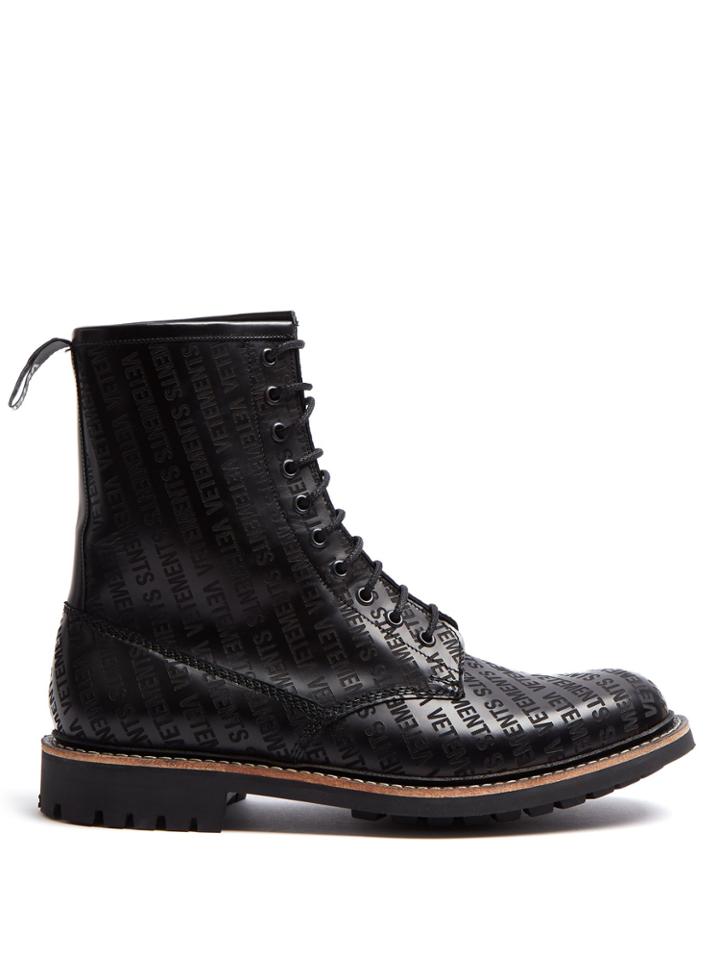 Vetements X Church's Logo-debossed Lace-up Boots