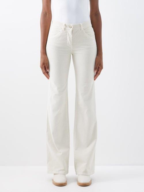 Nili Lotan - Celia Bootcut Cotton-blend Corduroy Trousers - Womens - Cream