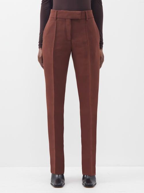 Acne Studios - Pera Crepe Straight-leg Suit Trousers - Womens - Brown