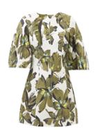 Aje - Oasis Floral-print Linen Dress - Womens - Green Print