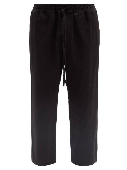 Matchesfashion.com Commas - Drawstring-waist Cotton-blend Wide-leg Trousers - Mens - Black