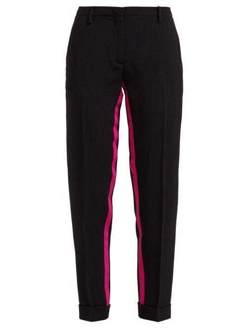 Matchesfashion.com No. 21 - Inner Stripe Turned Up Tailored Trousers - Womens - Black