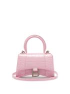 Balenciaga - Hourglass Xs Croc-effect Leather Cross-body Bag - Womens - Pink
