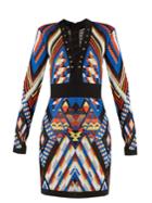 Balmain Geometric-pattern Knitted Dress