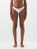 Marysia - Antibes Spot-print Scalloped Bikini Briefs - Womens - White Black