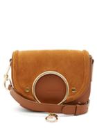 Matchesfashion.com See By Chlo - Mara Small Suede And Leather Cross-body Bag - Womens - Brown