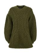 Simone Rocha - Balloon-sleeve Cable-knit Sweater - Womens - Khaki