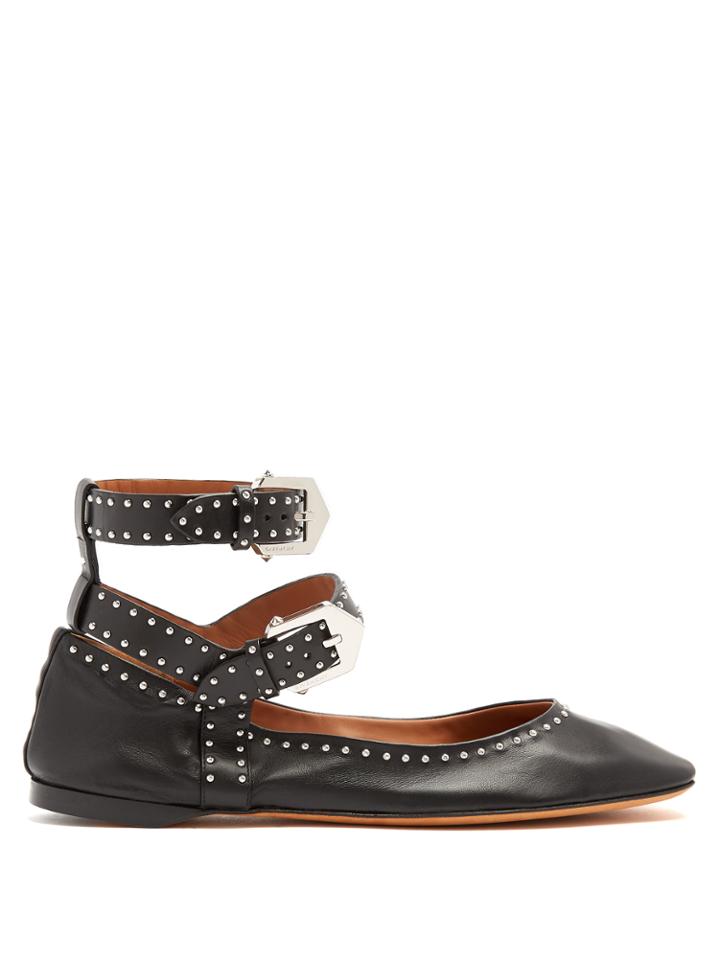 Givenchy Stud-embellished Leather Flats
